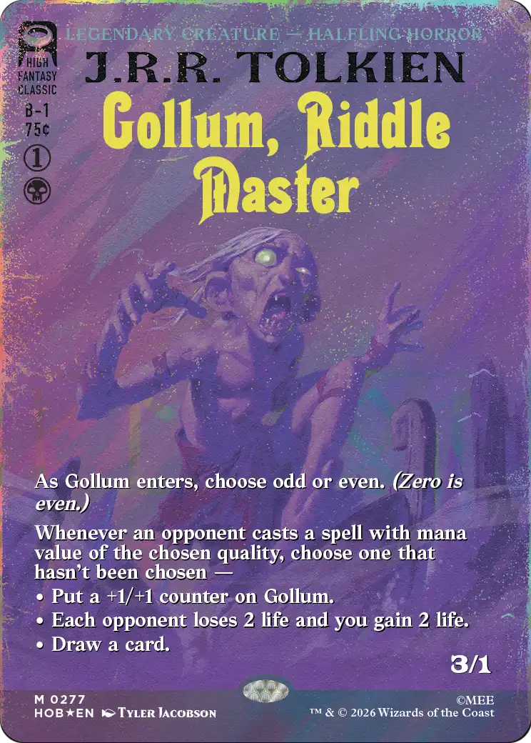 Gollum, Riddle Master (Borderless) (Surge Foil) [The Hobbit] | Total Play