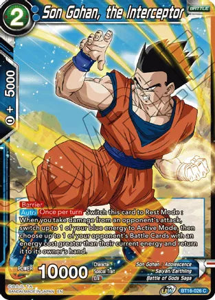 Son Gohan, the Interceptor (BT16-026) [Realm of the Gods] | Total Play