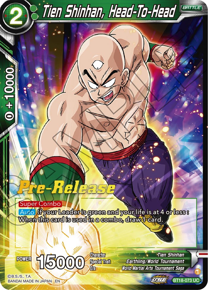 Tien Shinhan, Head-To-Head (BT18-073) [Dawn of the Z-Legends Prerelease Promos] | Total Play