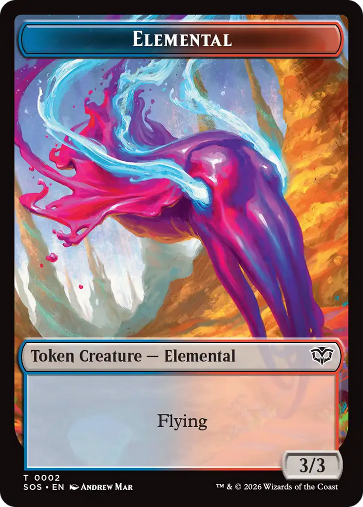 Elemental (0002) // Treasure Double-Sided Token [Secrets of Strixhaven Tokens] | Total Play
