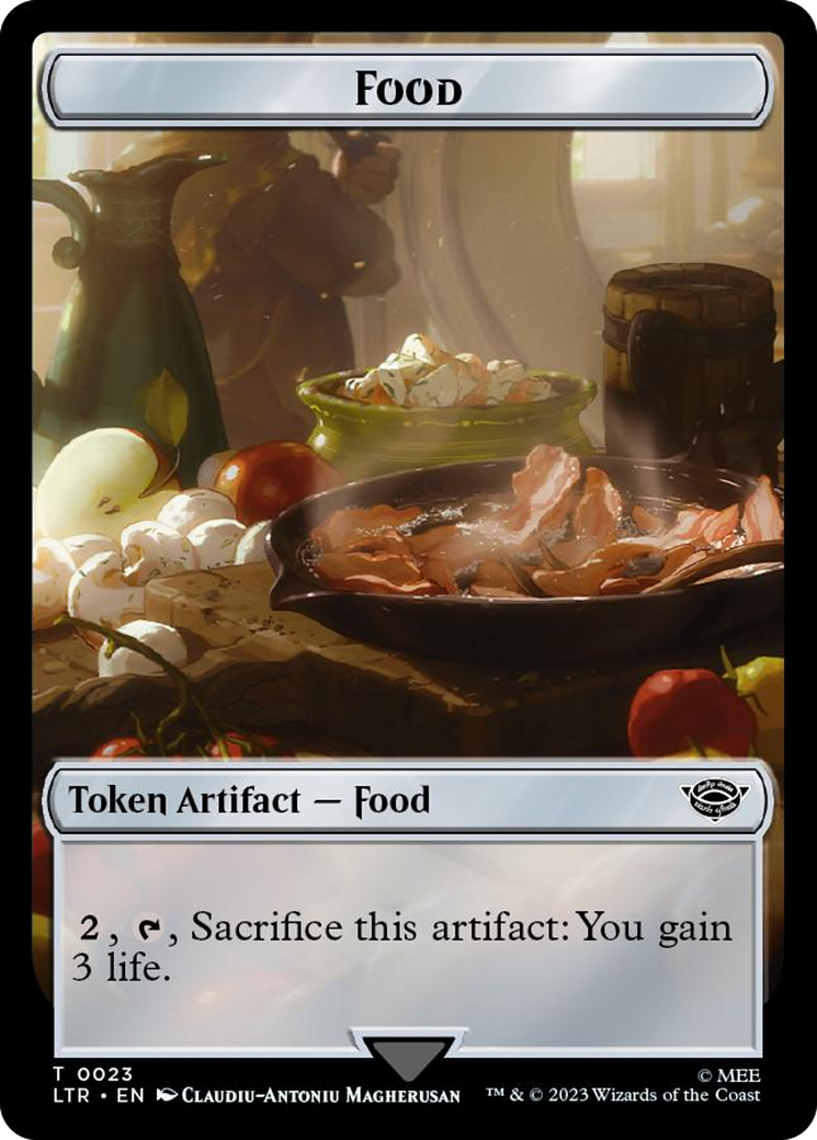 Tentacle // Food (0023) Double-Sided Token (Surge Foil) [The Lord of the Rings: Tales of Middle-Earth Tokens] | Total Play