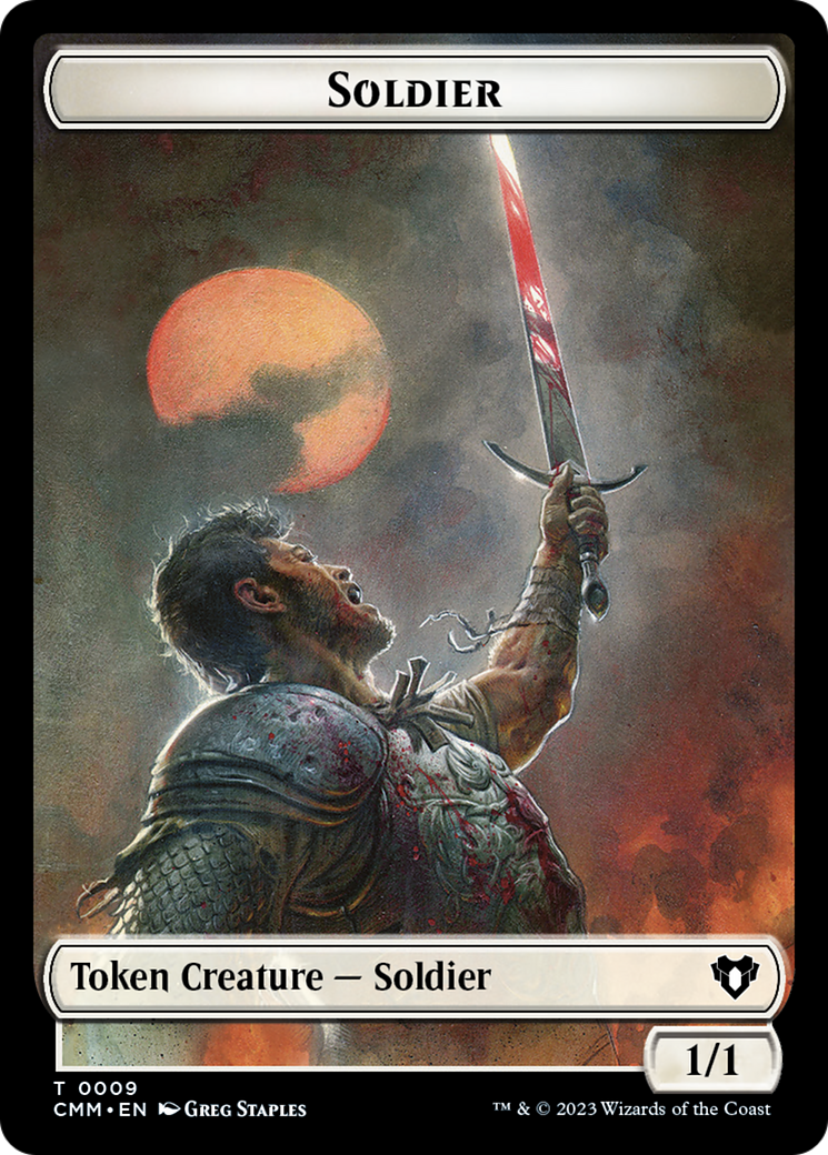 Soldier (0009) // Daretti, Scrap Savant Emblem Double-Sided Token [Commander Masters Tokens] | Total Play