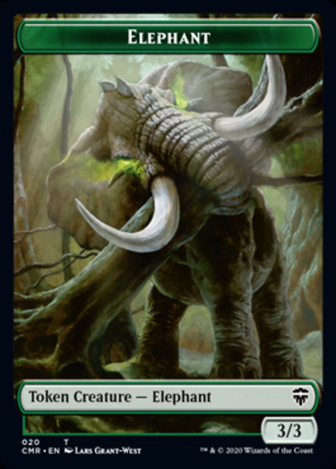 Beast (19) // Elephant Double-Sided Token [Commander Legends Tokens] | Total Play