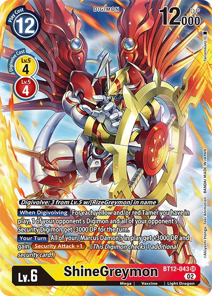 ShineGreymon [BT12-043] (Alternate Art) [Across Time] | Total Play