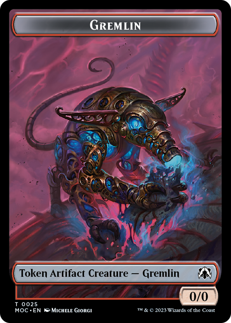 Treasure // Gremlin Double-Sided Token [March of the Machine Commander Tokens] | Total Play