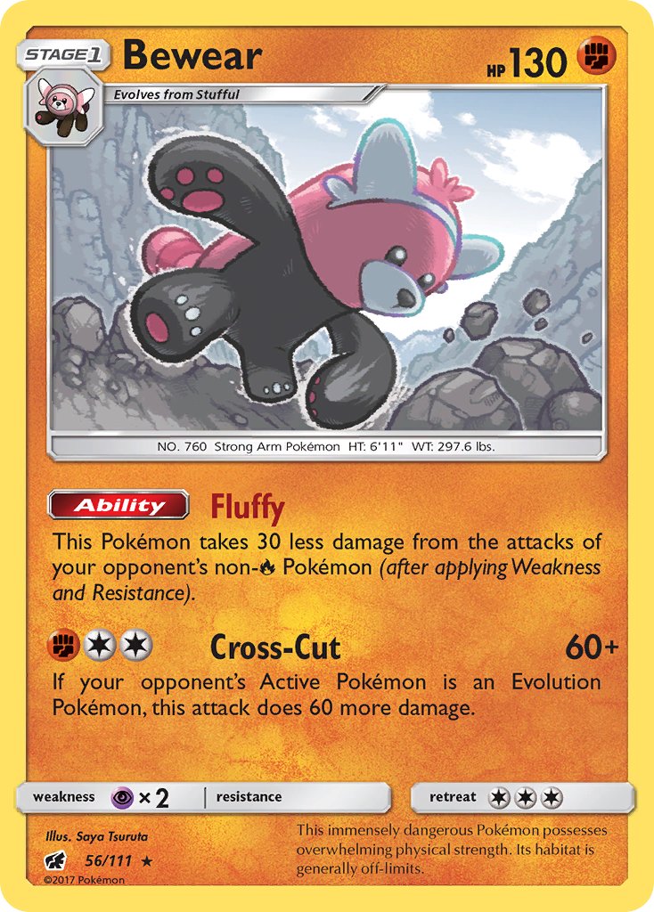 Bewear (56/111) (Prerelease Kit Exclusive) (Theme Deck Exclusive) [Sun & Moon: Crimson Invasion] | Total Play