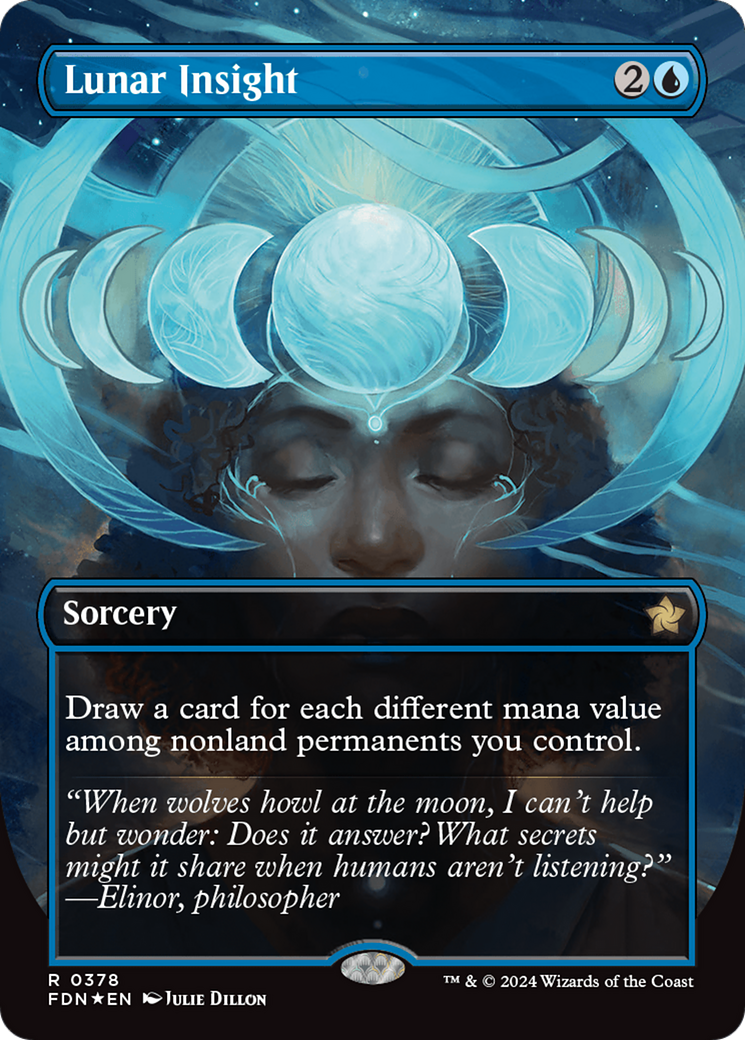 Lunar Insight (Borderless) (Mana Foil) [Foundations] | Total Play