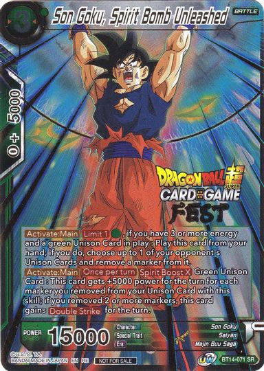 Son Goku, Spirit Bomb Unleashed (Card Game Fest 2022) (BT14-071) [Tournament Promotion Cards] | Total Play