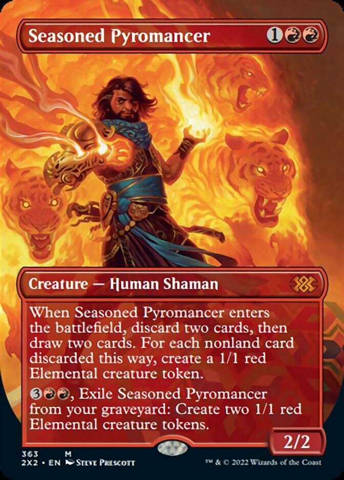 Seasoned Pyromancer (Borderless Alternate Art) [Double Masters 2022] | Total Play