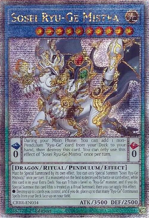 Sosei Ryu-Ge Mistva (Quarter Century Secret Rare) [CRBR-EN034] Quarter Century Secret Rare | Total Play