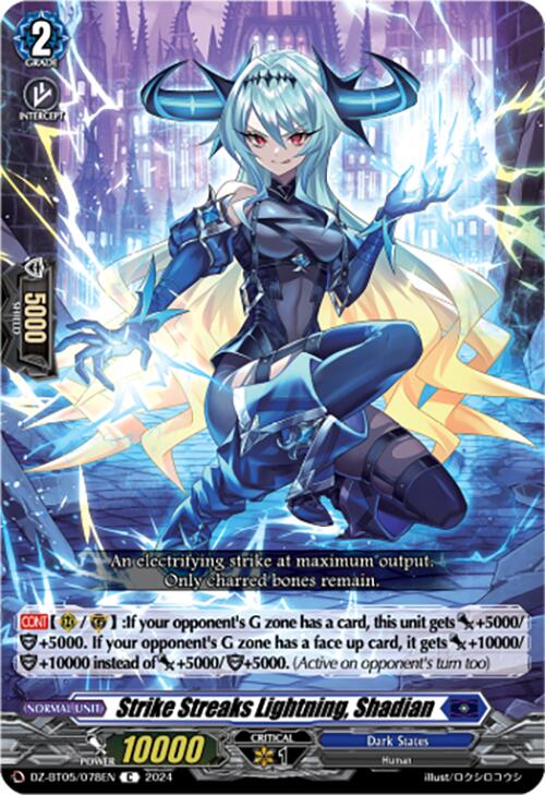 Strike Streaks Lightning, Shadian (DZ-BT05/078EN) [DZ-BT05: Omniscient Awakening] | Total Play