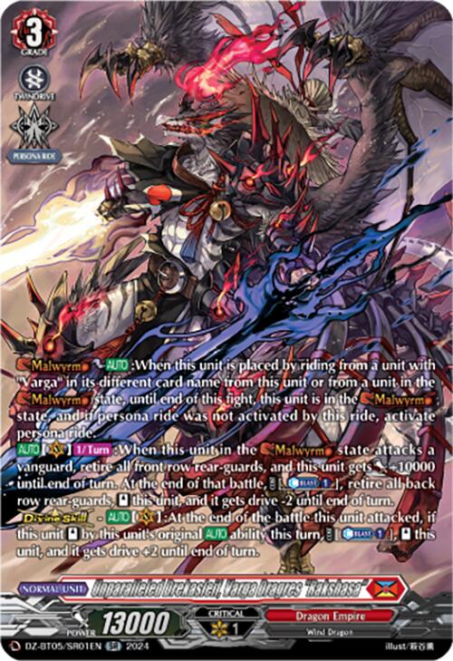 Unparalleled Drekasleif, Varga Dragres "Rakshasa" (DZ-BT05/SR01EN) [DZ-BT05: Omniscient Awakening] | Total Play