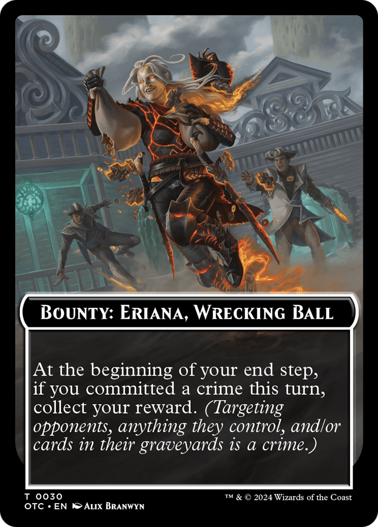 Bounty: Eriana, Wrecking Ball // Bounty Rules Double-Sided Token [Outlaws of Thunder Junction Commander Tokens] | Total Play