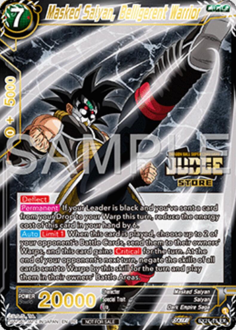 Masked Saiyan, Belligerent Warrior (Judge Pack Vol.16) (Store) (EX21-15) [Judge Promotion Cards] | Total Play