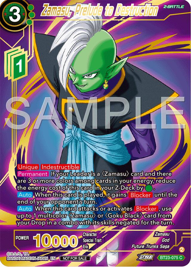 Zamasu, Prelude to Destruction (Championship 2024 Finals Zenkai Pack) (Gold Stamped) (BT23-075) [Tournament Promotion Cards] | Total Play