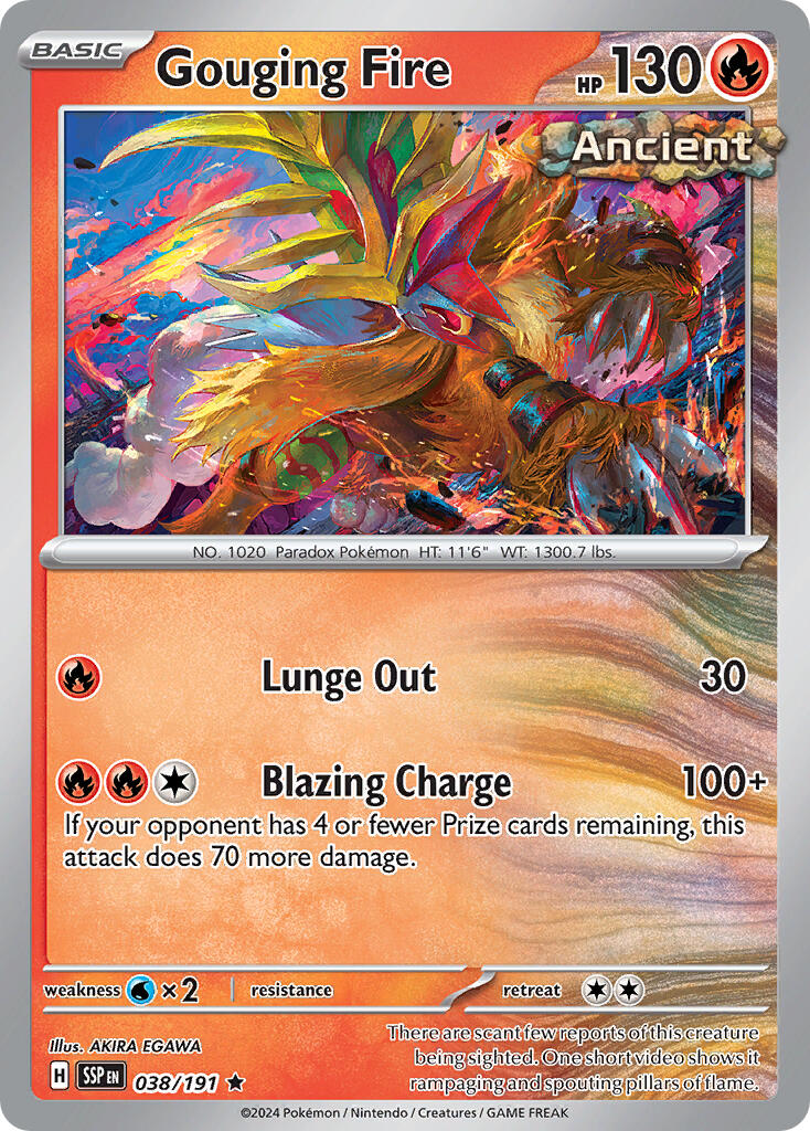 Gouging Fire (038/191) (Theme Deck Exclusive) [Scarlet & Violet: Surging Sparks] | Total Play