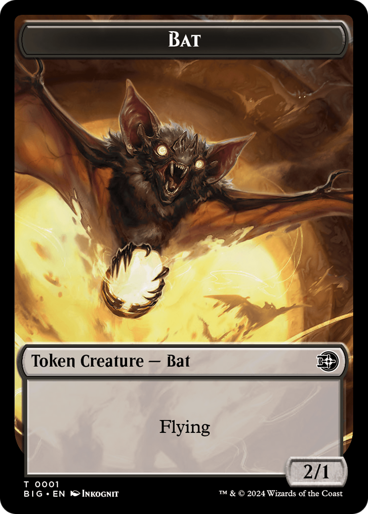 Treasure // Bat Double-Sided Token [Outlaws of Thunder Junction Tokens] | Total Play