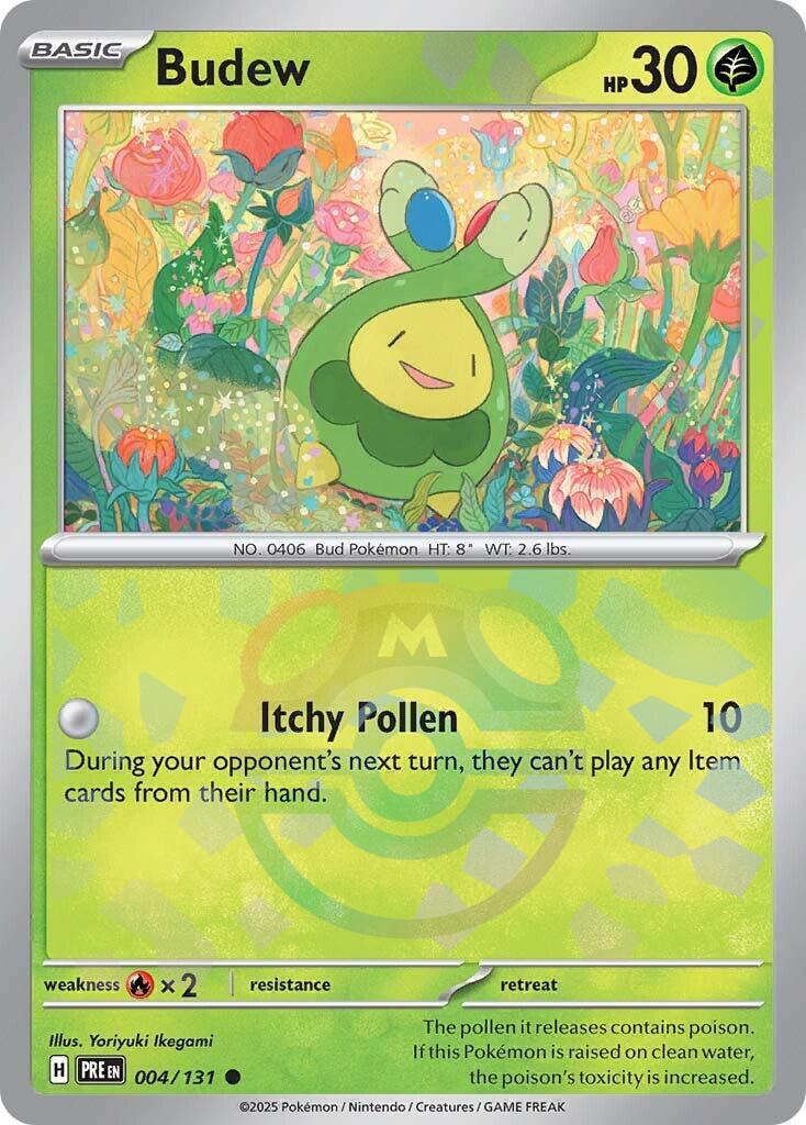 Budew (004/131) (Master Ball Pattern) [Scarlet & Violet: Prismatic Evolutions] | Total Play