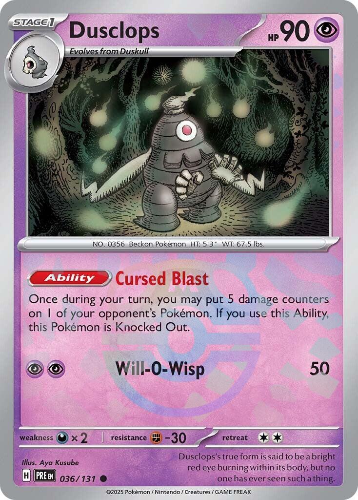 Dusclops (036/131) (Master Ball Pattern) [Scarlet & Violet: Prismatic Evolutions] | Total Play