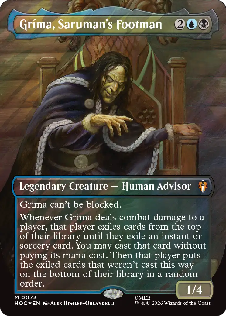 Grima, Saruman's Footman (Borderless) (Surge Foil) [The Hobbit: Eternal-Legal] | Total Play
