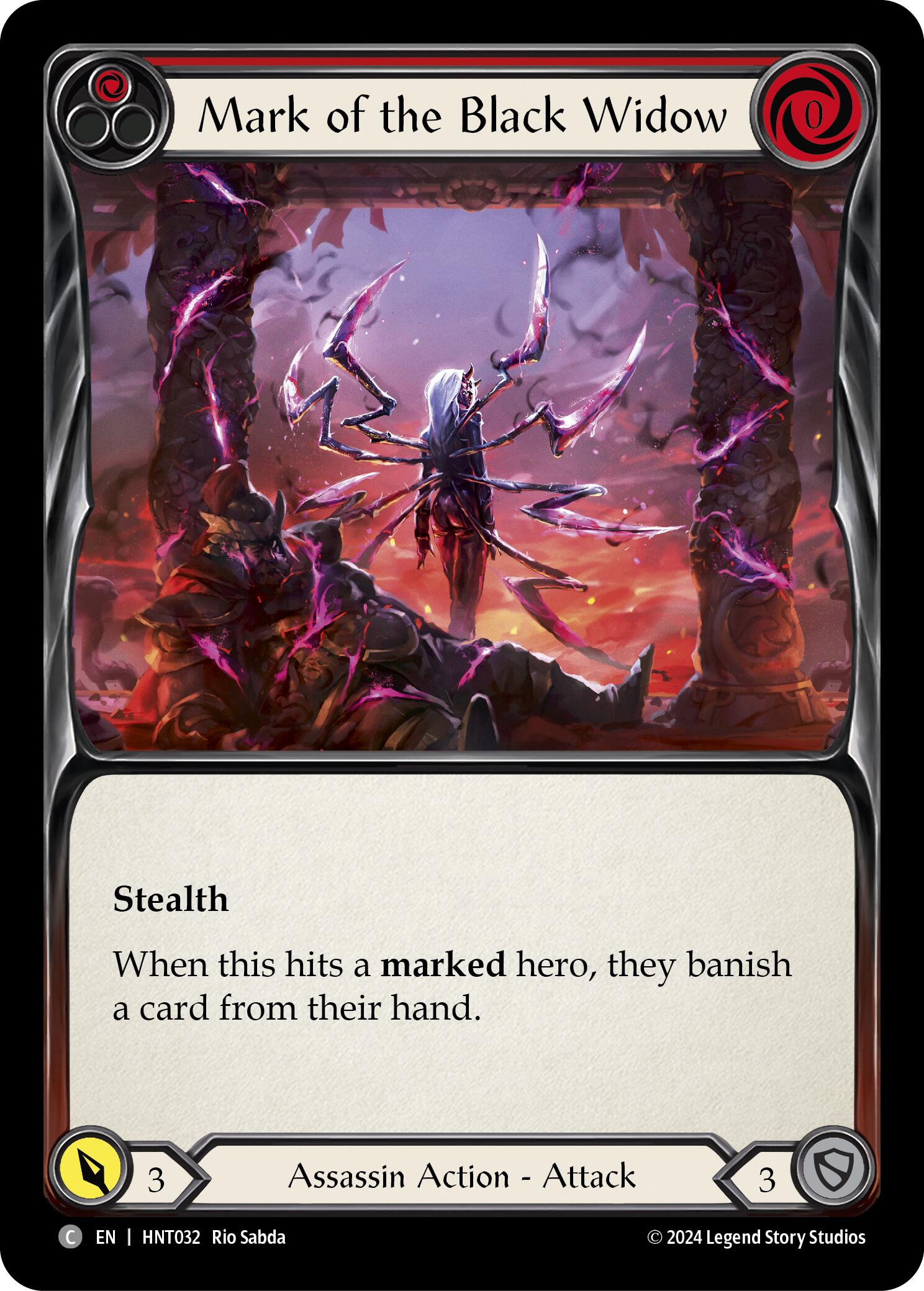 Mark of the Black Widow (Red) [HNT032] (The Hunted)  Rainbow Foil | Total Play