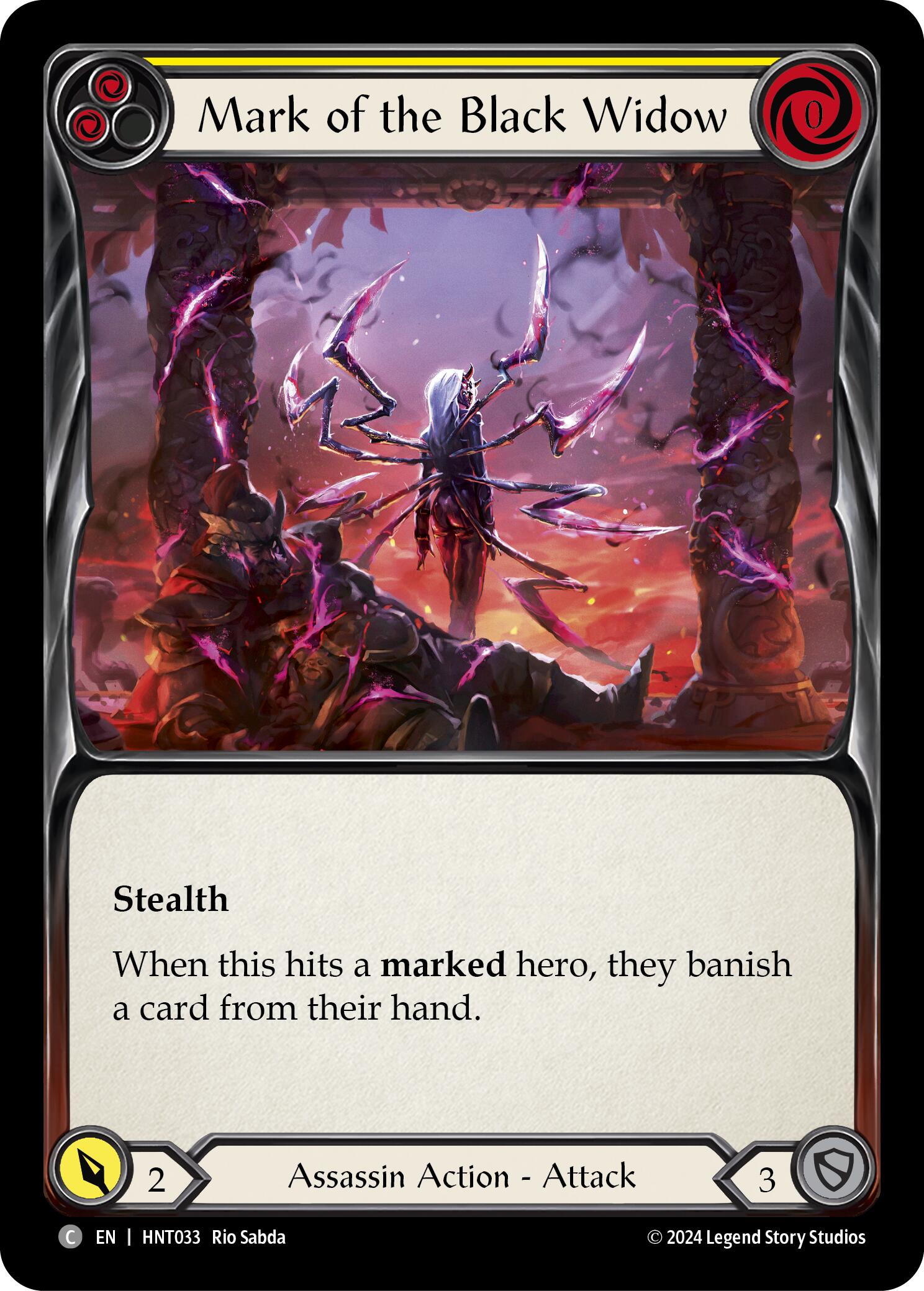 Mark of the Black Widow (Yellow) [HNT033] (The Hunted)  Rainbow Foil | Total Play