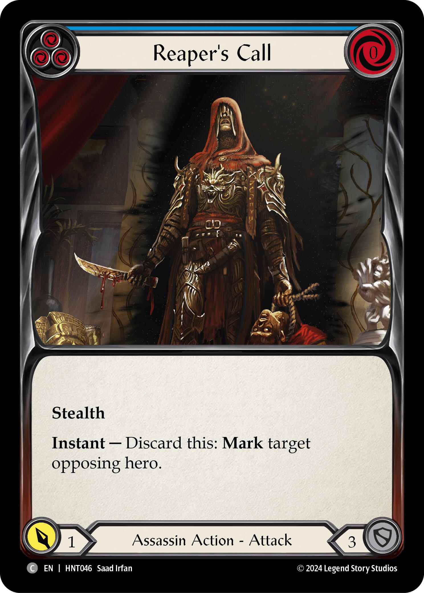Reaper's Call (Blue) [HNT046] (The Hunted)  Rainbow Foil | Total Play