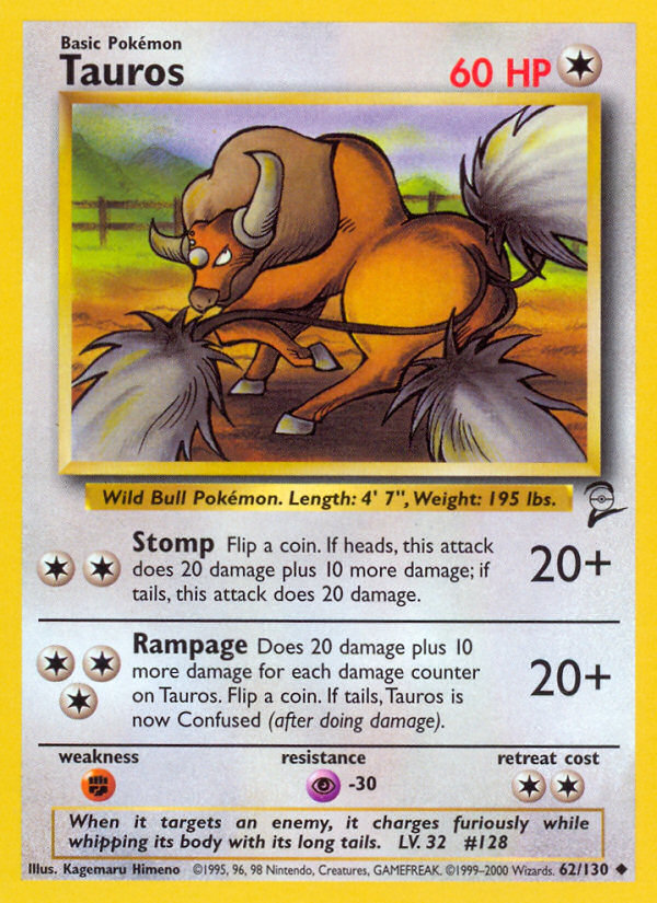 Tauros (62/130) [Base Set 2] | Total Play