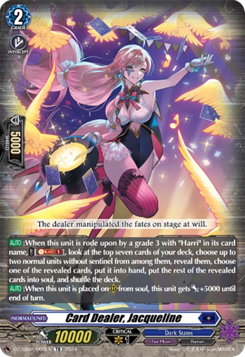 Card Dealer, Jacqueline (DZ-SS02/002EN) [DZ-SS02: Stride Deckset -Harri-] | Total Play