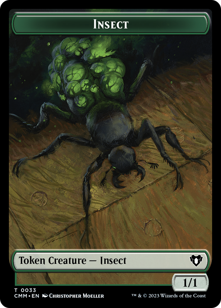 Spirit (0010) // Insect Double-Sided Token [Commander Masters Tokens] | Total Play