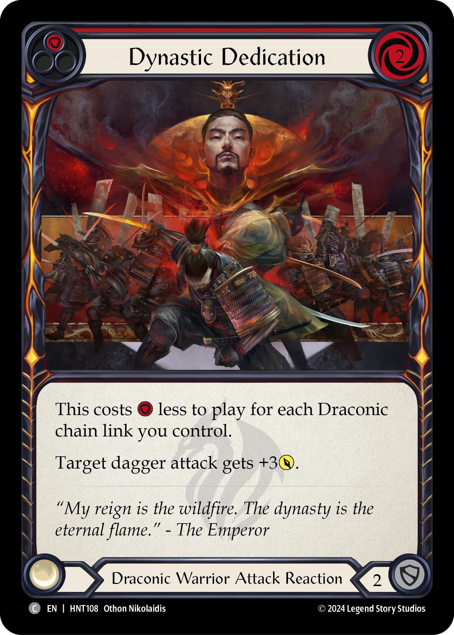 Dynastic Dedication (Red) [HNT108] (The Hunted)  Rainbow Foil | Total Play