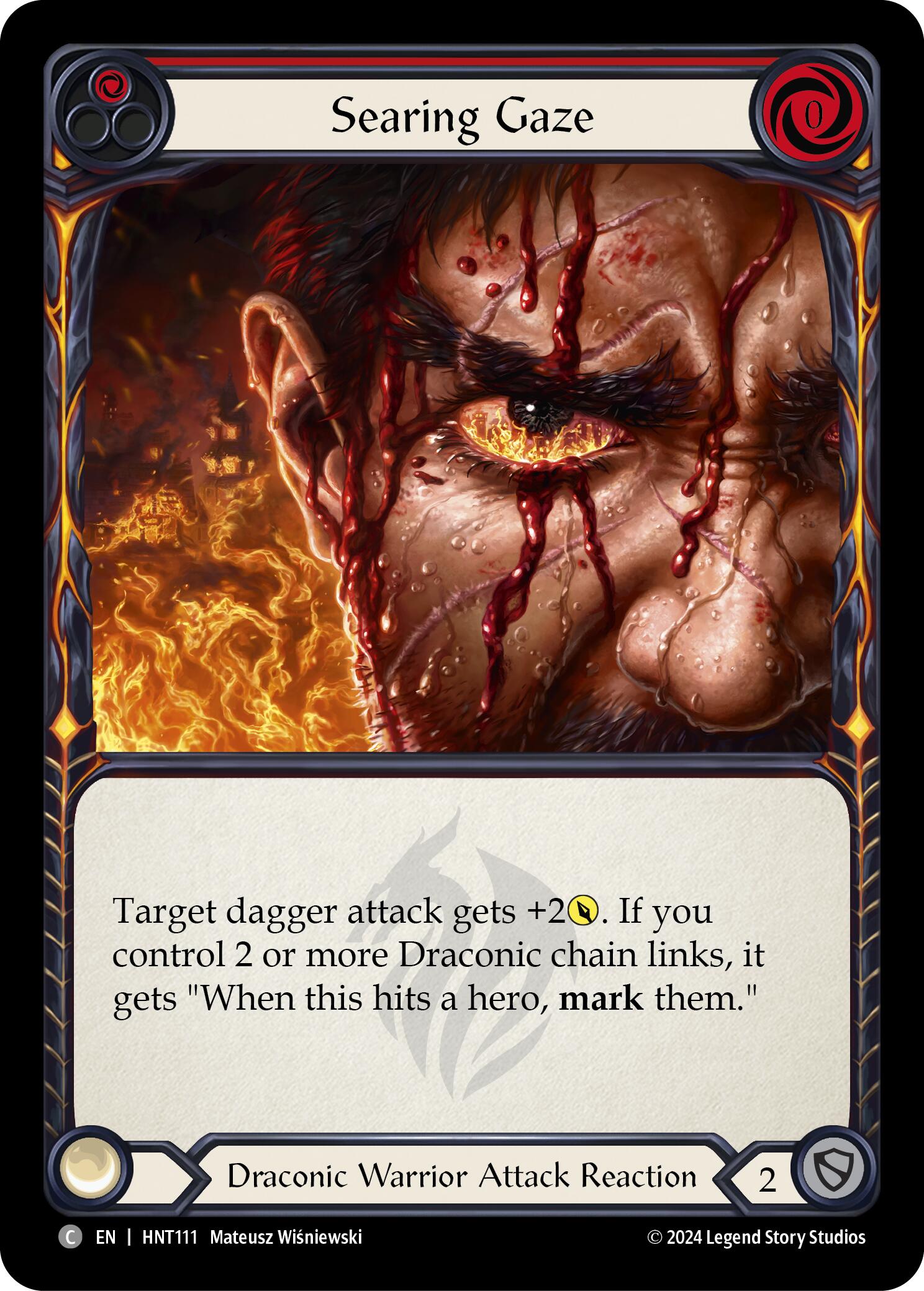 Searing Gaze (Red) [HNT111] (The Hunted)  Rainbow Foil | Total Play