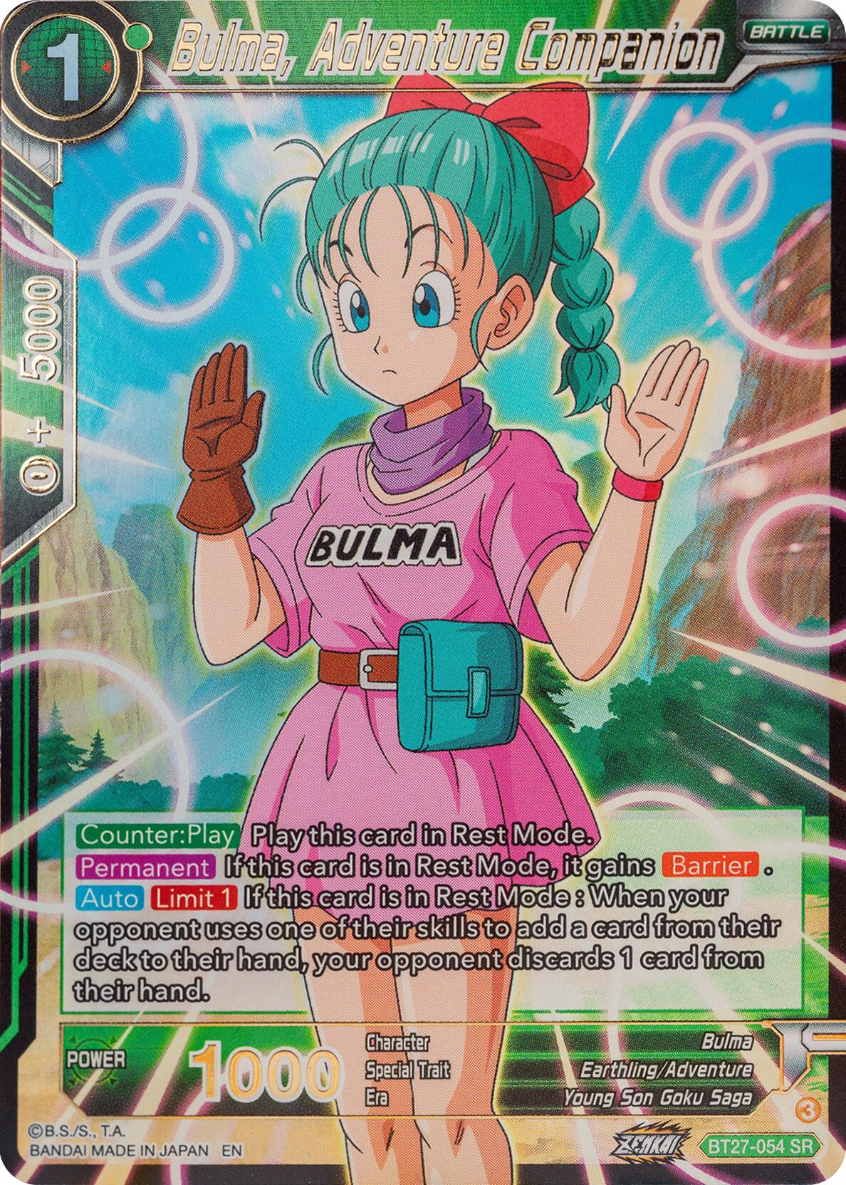 Bulma, Adventure Companion (BT27-054) [History of Z] | Total Play