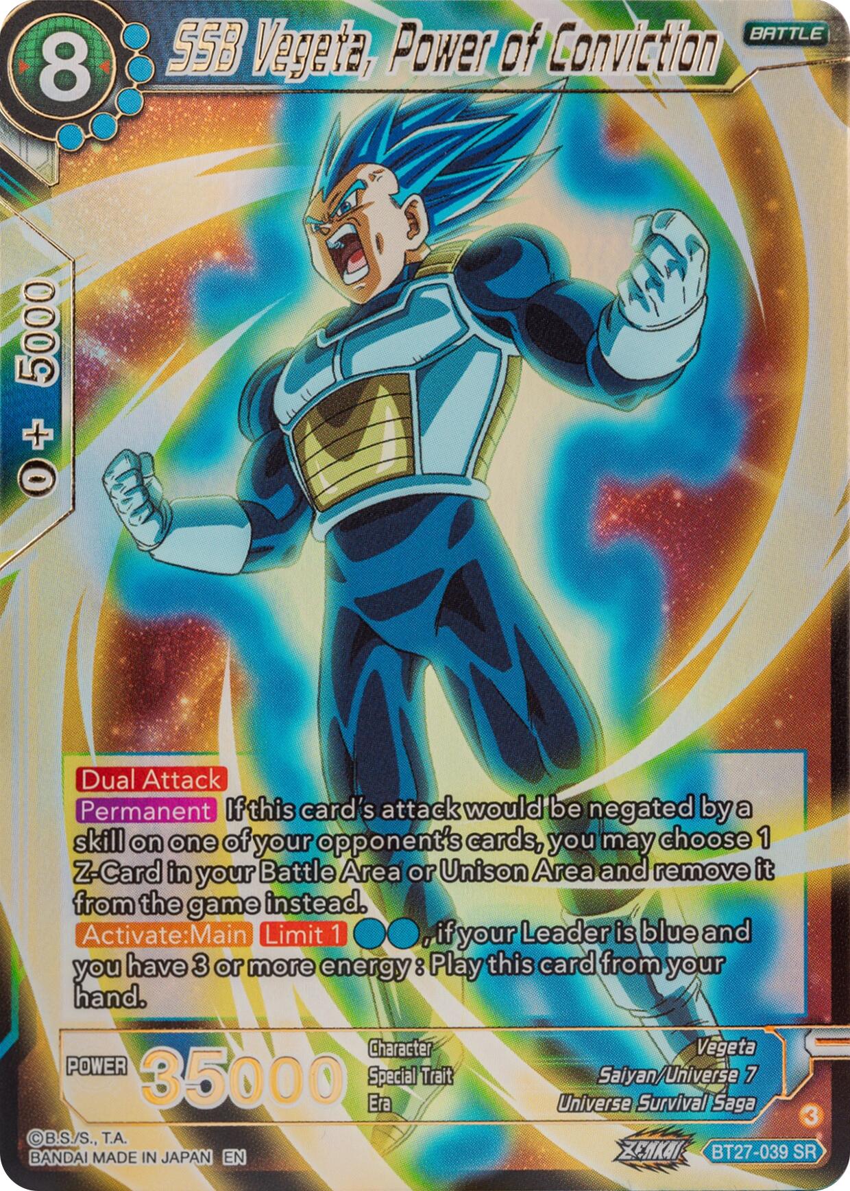 SSB Vegeta, Power of Conviction (BT27-039) [History of Z] | Total Play