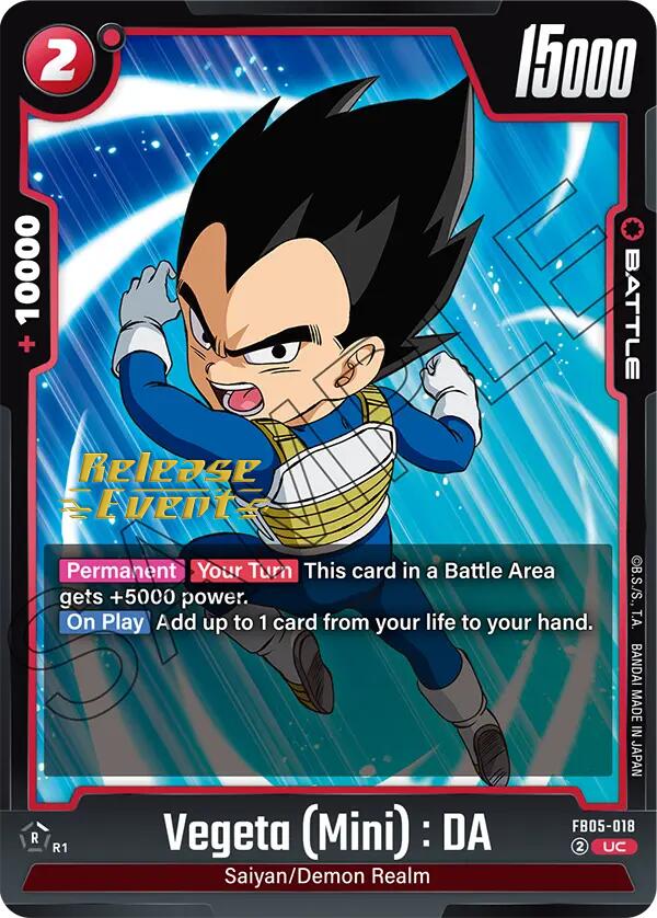 Vegeta (Mini) : DA [New Adventure Release Event Cards] | Total Play