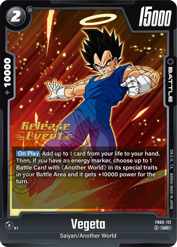 Vegeta (FB05-112) [New Adventure Release Event Cards] | Total Play