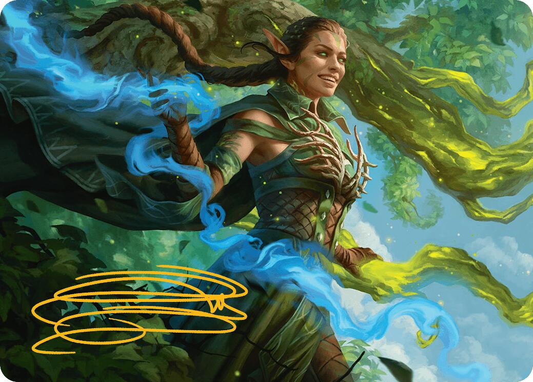 Nissa, Worldsoul Speaker Art Card (Gold-Stamped Signature) [Aetherdrift Art Series] | Total Play