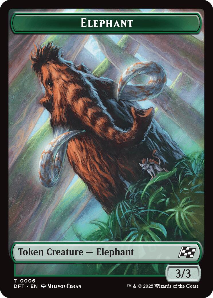 Elephant // Zombie (0003) Double-Sided Token [Aetherdrift Tokens] | Total Play