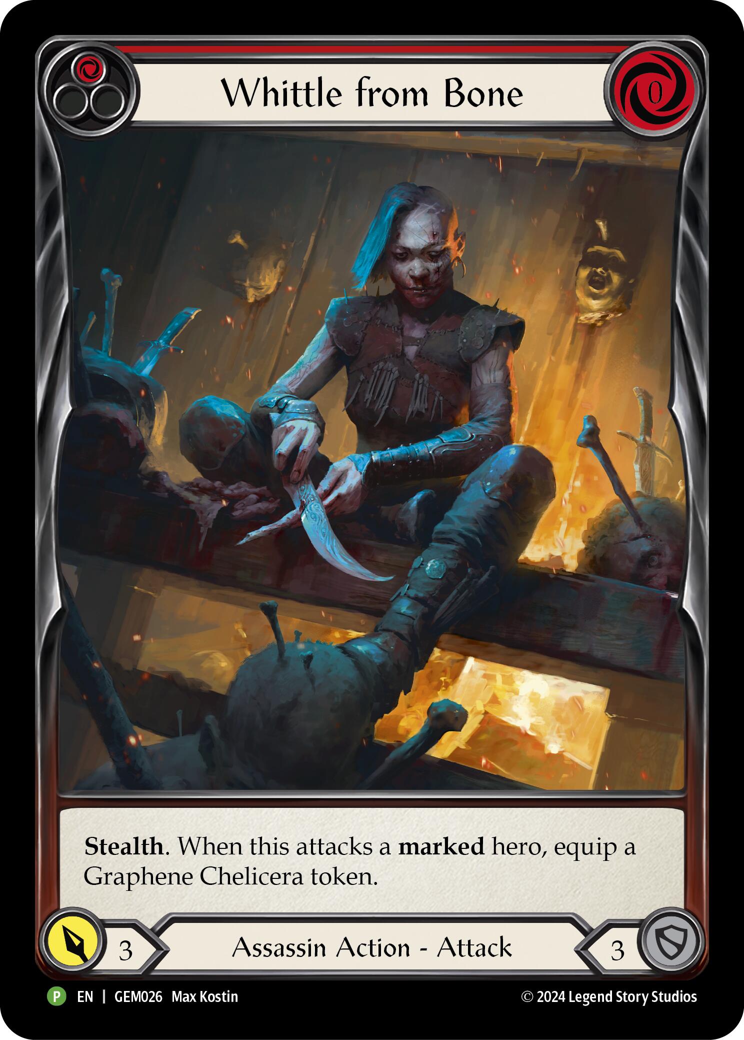 Whittle from Bone (Red) [GEM026] (GEM Pack 1)  Rainbow Foil | Total Play