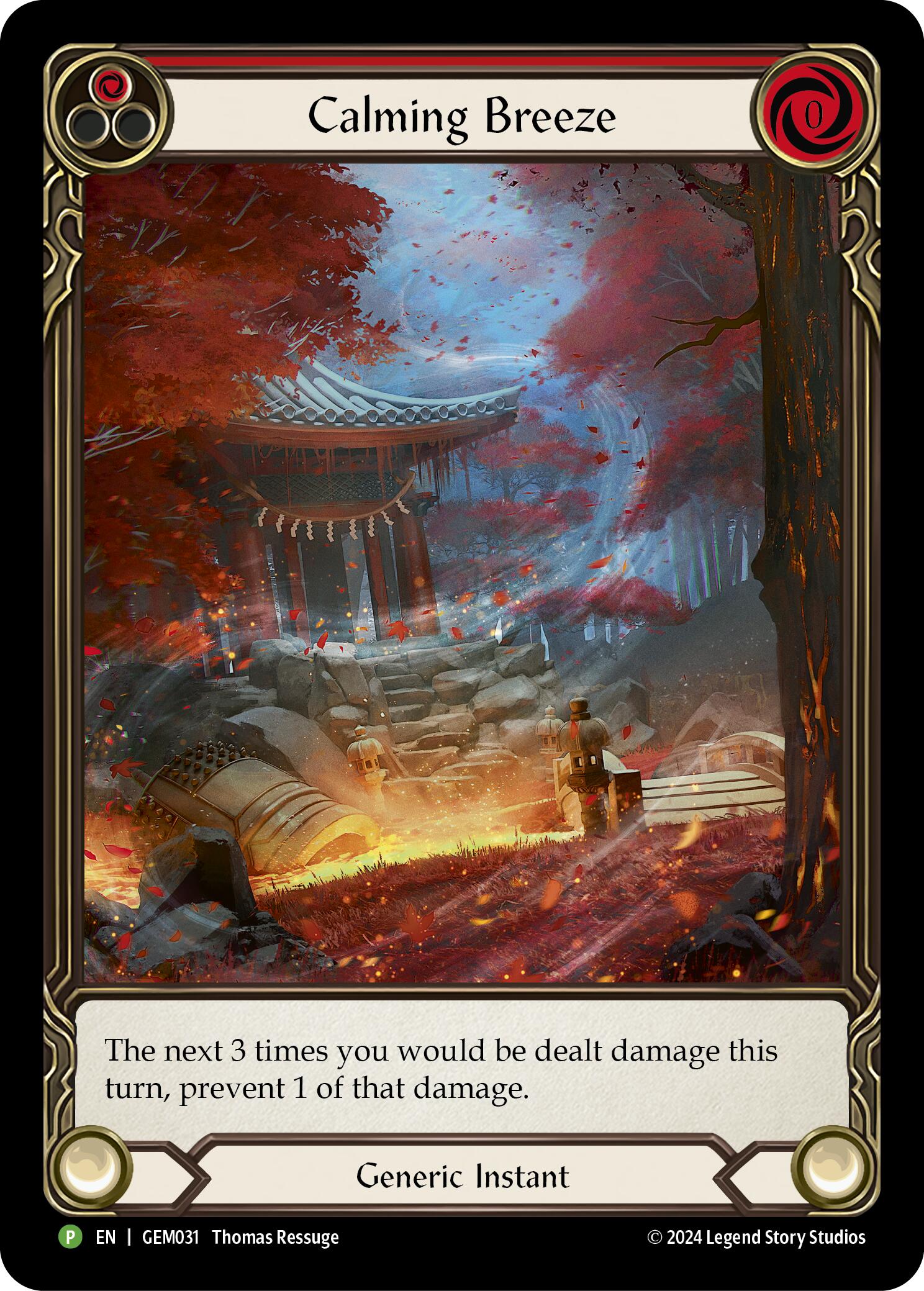 Calming Breeze (Red) [GEM031] (GEM Pack 1)  Rainbow Foil | Total Play