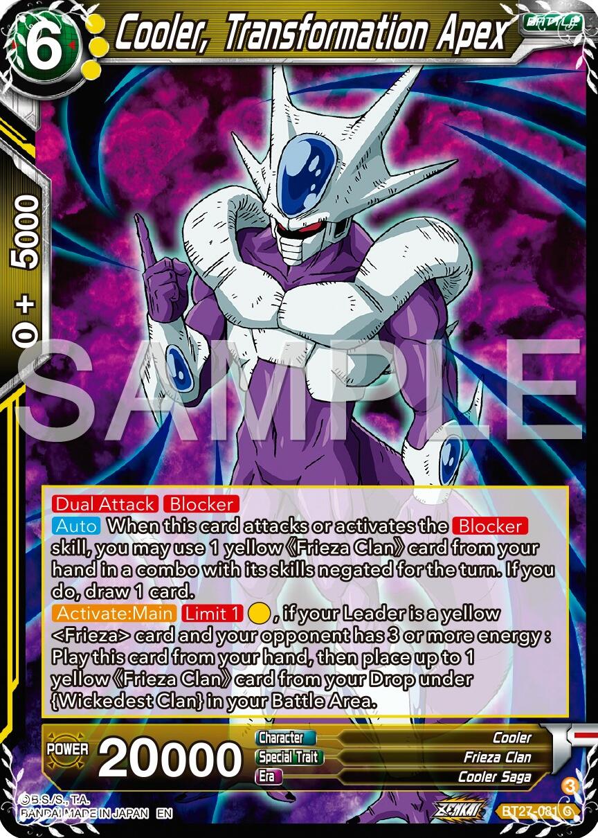 Cooler, Transformation Apex (BT27-081) [History of Z] | Total Play