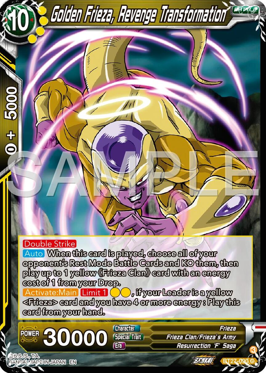 Golden Frieza, Revenge Transtormation (BT27-090) [History of Z] | Total Play