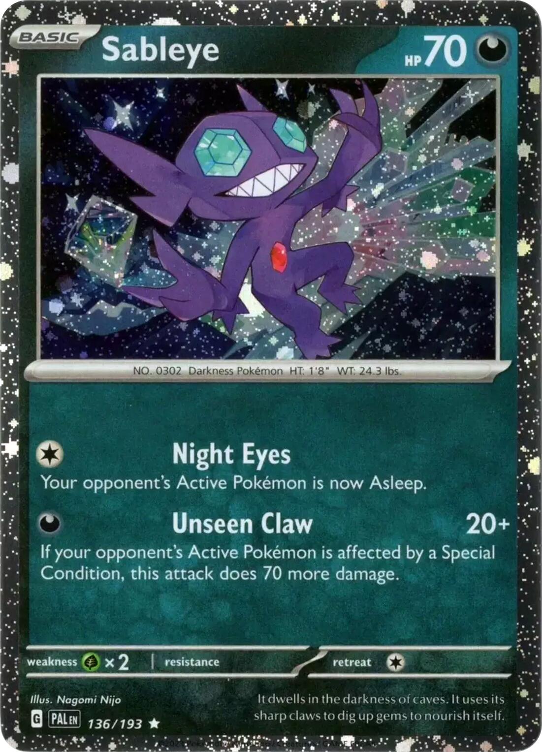 Sableye (136/193) (Cosmos Holo) [Scarlet & Violet: Paldea Evolved] | Total Play