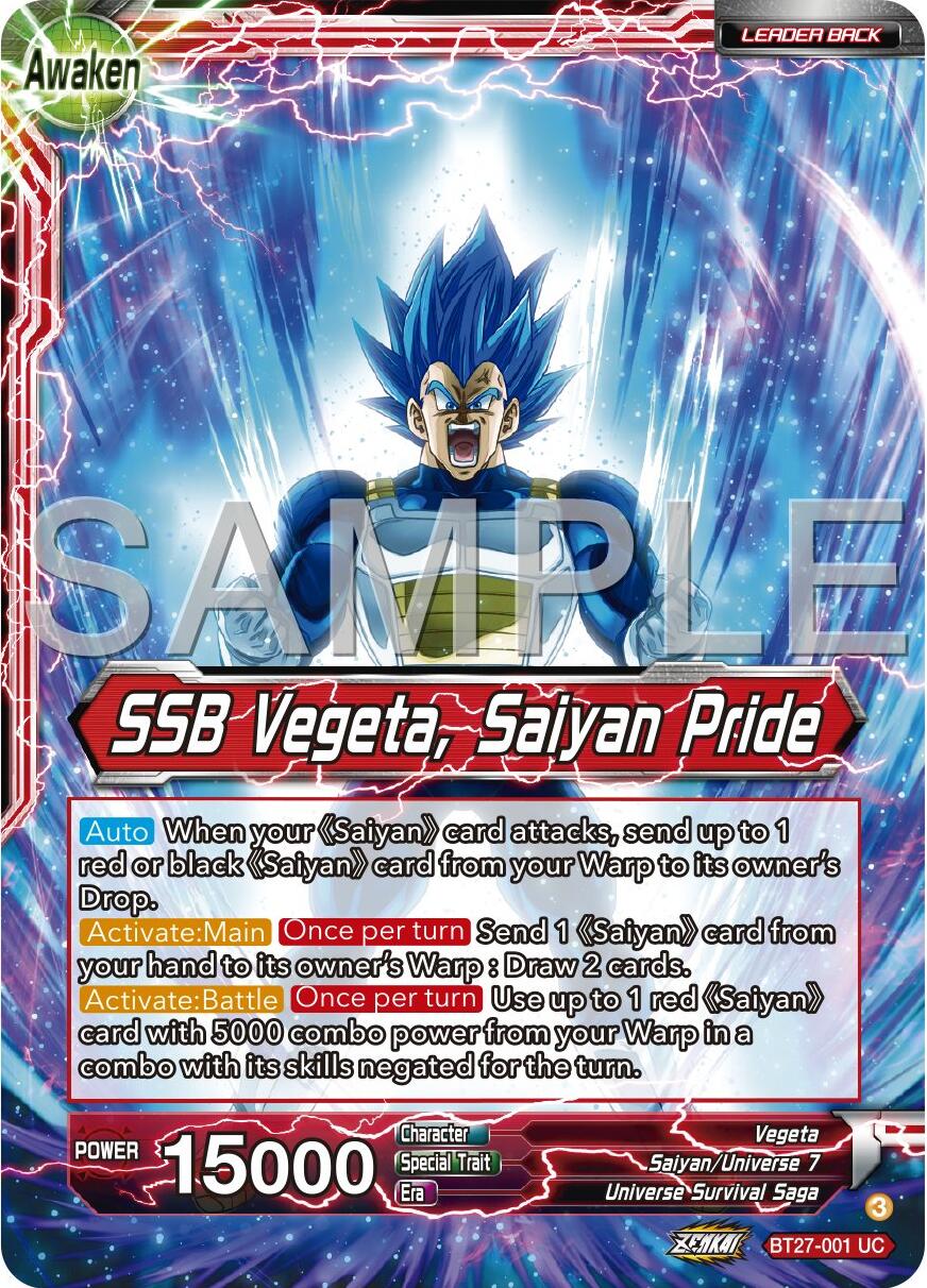 Vegeta // SSB Vegeta, Saiyan Pride (BT27-001) [History of Z] | Total Play