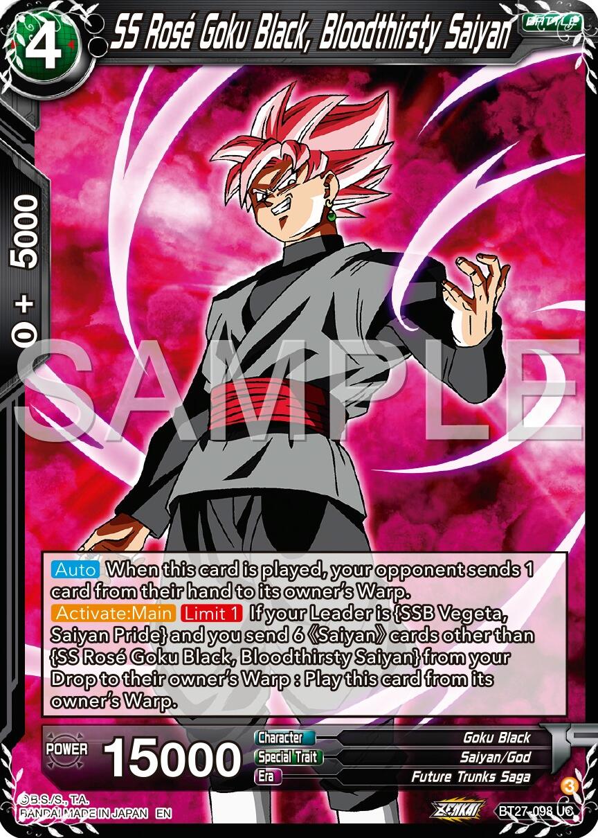 SS Rose Goku Black, Bloodthisty Saiyan (BT27-098) [History of Z] | Total Play