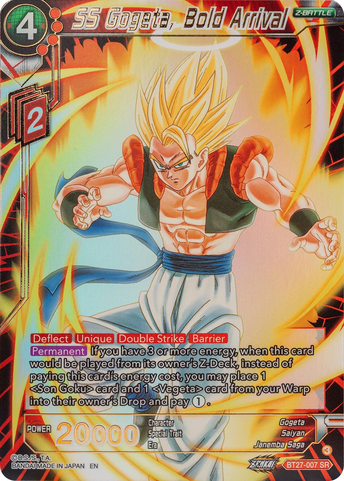 SS Gogeta, Bold Arrival (BT27-007) [History of Z] | Total Play