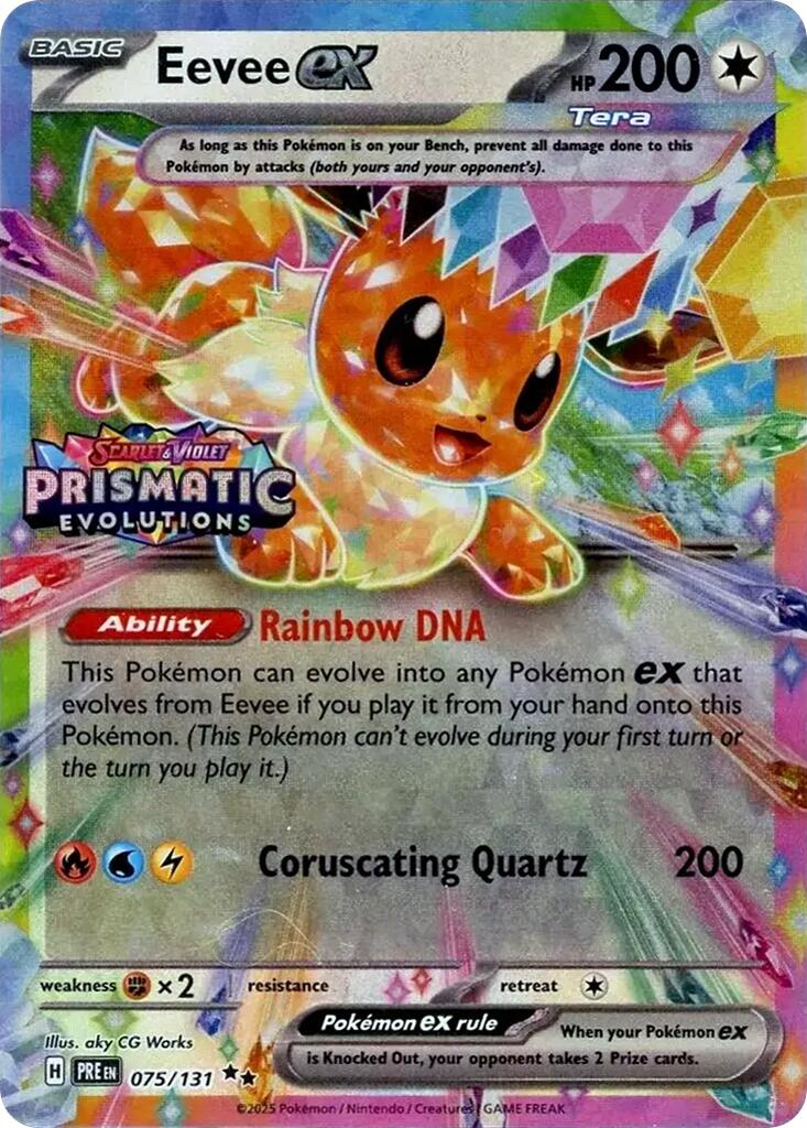 Eevee ex (075/131) (Prismatic Evolutions Stamp) [Scarlet & Violet: Prismatic Evolutions] | Total Play