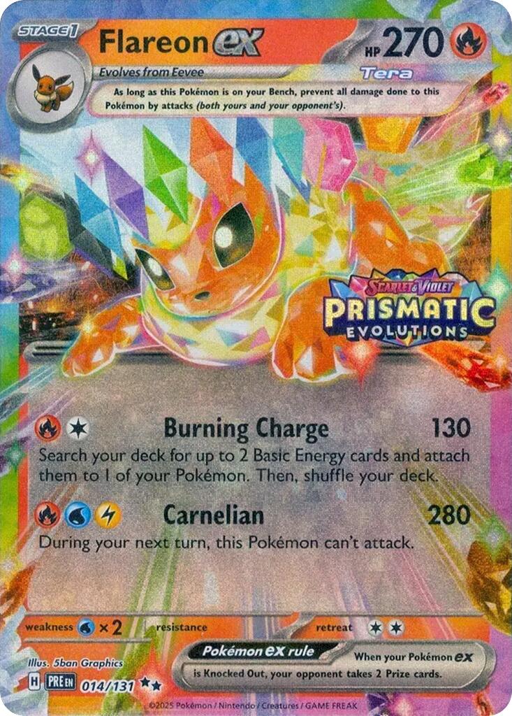 Flareon ex (014/131) (Prismatic Evolutions Stamp) [Scarlet & Violet: Prismatic Evolutions] | Total Play