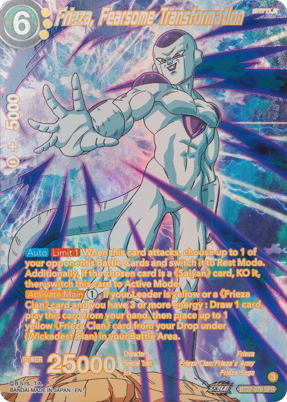 Frieza, Fearsome Transformation (SPR) (BT27-076) [History of Z] | Total Play