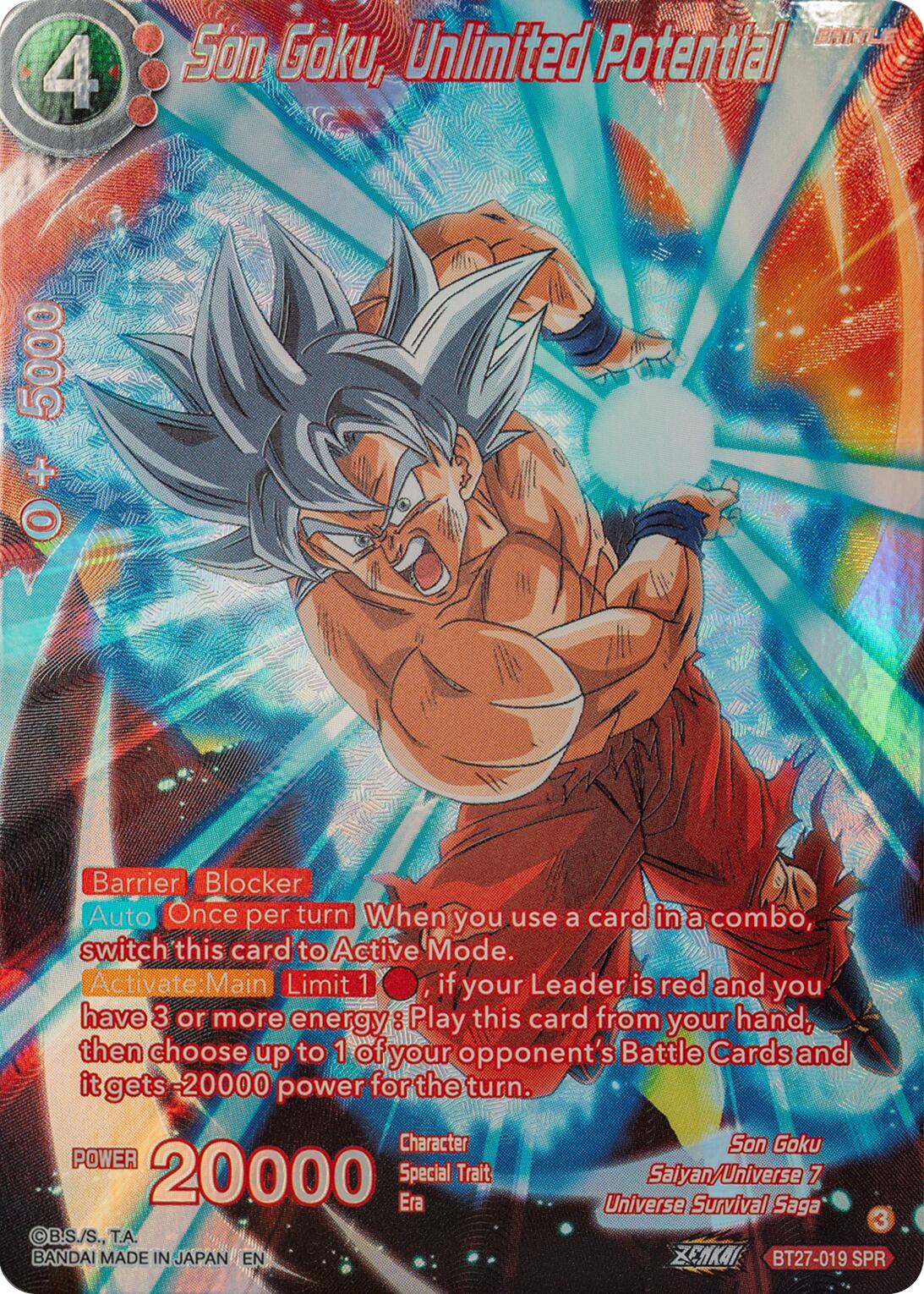 Son Goku, Unlimited Potential (SPR) (BT27-019) [History of Z] | Total Play